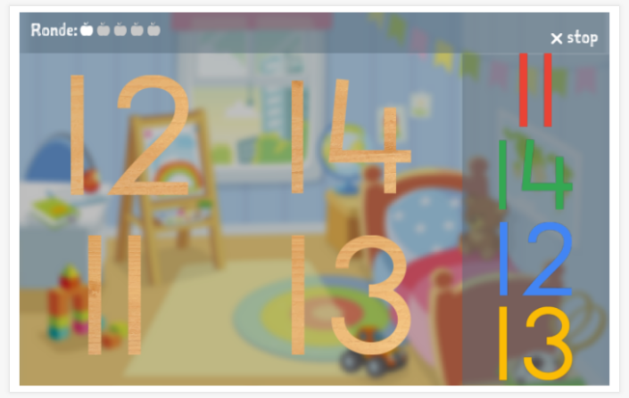 Puzzelspel van het thema Getallen 11-100 van de app Duits voor kinderen