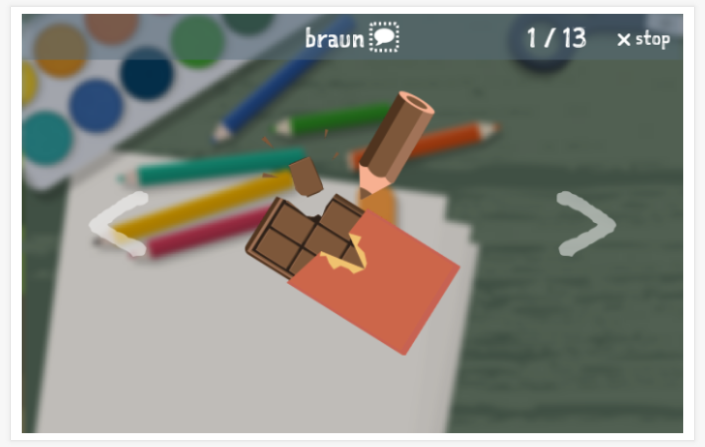 Voorstelling van het thema Kleuren van de app Duits voor kinderen