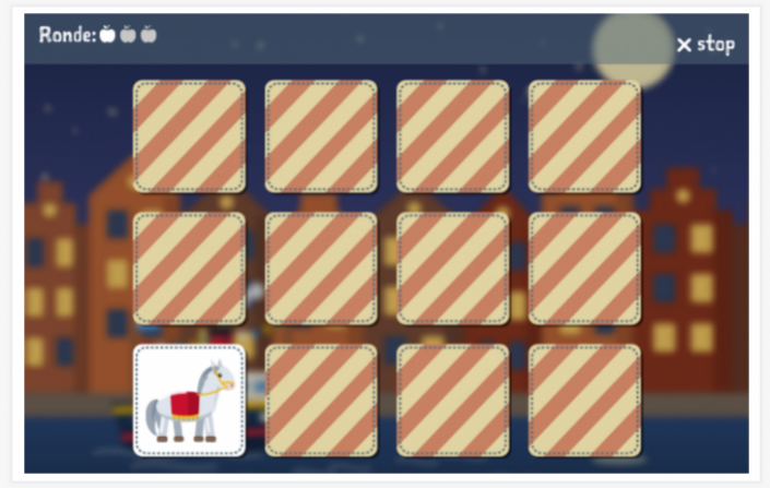 Memoryspel van het thema Sinterklaas van de app Engels voor kinderen