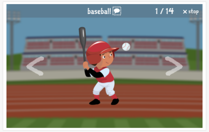 Voorstelling van het thema Sport van de app Engels voor kinderen