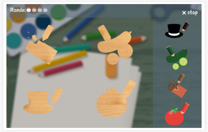 Puzzelspel van het thema Kleuren van de app Esperanto voor kinderen