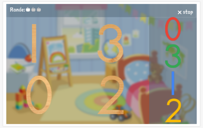 Puzzelspel van het thema Getallen van de app Spaans voor kinderen