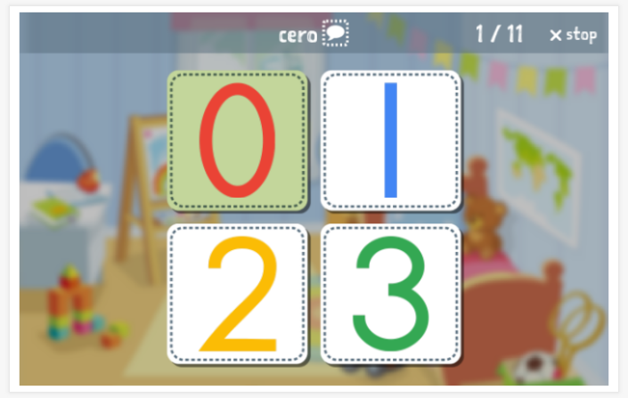 Taaltoets (lezen en luisteren) van het thema Getallen van de app Spaans voor kinderen