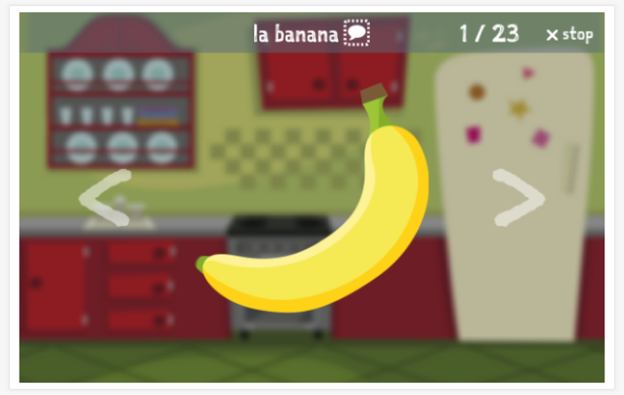 Voorstelling van het thema Eten & drinken van de app Spaans voor kinderen