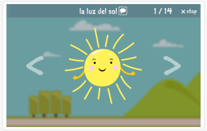 Voorstelling van het thema Seizoenen en weer van de app Spaans voor kinderen