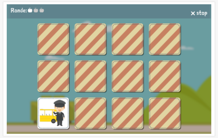 Memoryspel van het thema Beroepen van de app Frans voor kinderen