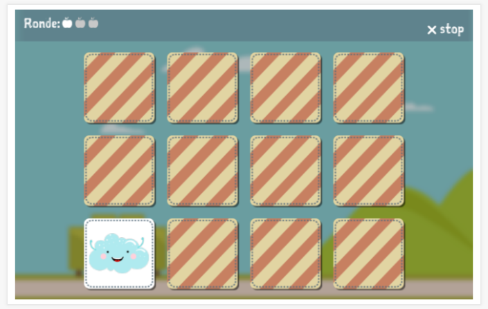 Memoryspel van het thema Seizoenen en weer van de app Frans voor kinderen