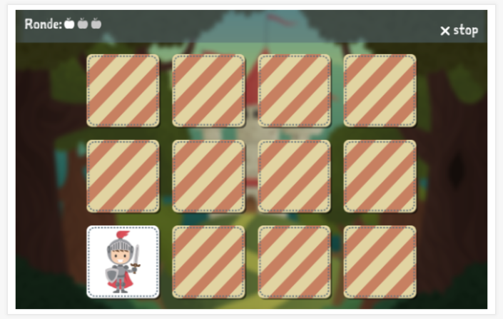 Memoryspel van het thema Sprookjes van de app Frans voor kinderen
