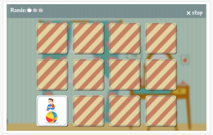 Memoryspel van het thema Waar sta ik van de app Frans voor kinderen