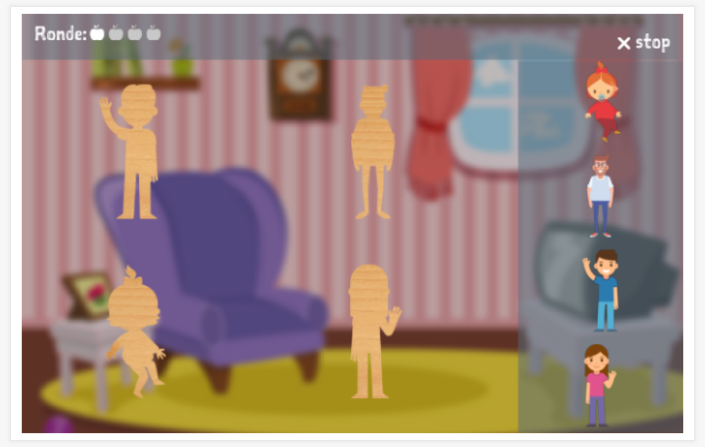 Puzzelspel van het thema Mensen van de app Frans voor kinderen