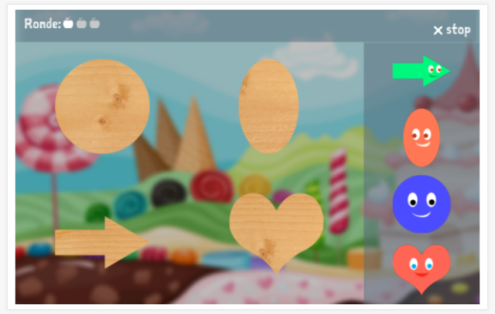 Puzzelspel van het thema Vormen van de app Frans voor kinderen