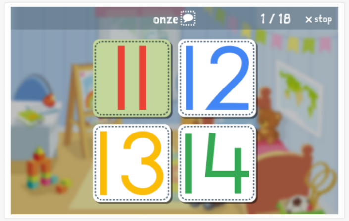 Taaltoets (lezen en luisteren) van het thema Getallen 11-100 van de app Frans voor kinderen