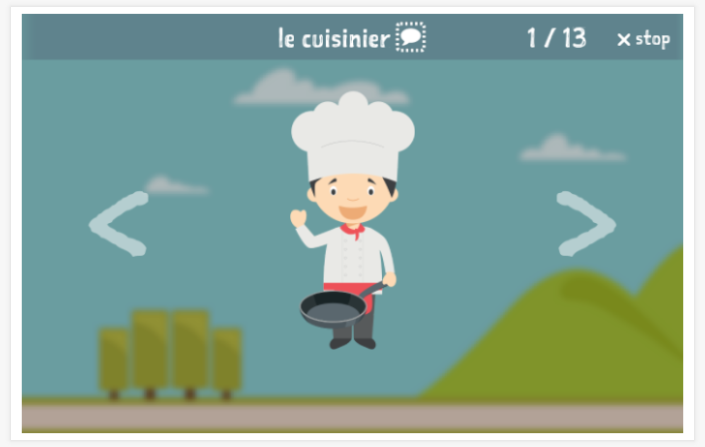 Voorstelling van het thema Beroepen van de app Frans voor kinderen
