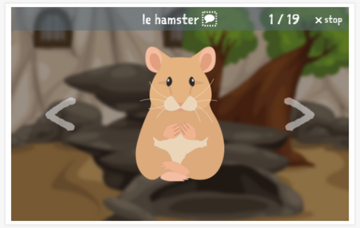 Voorstelling van het thema Dieren van de app Frans voor kinderen