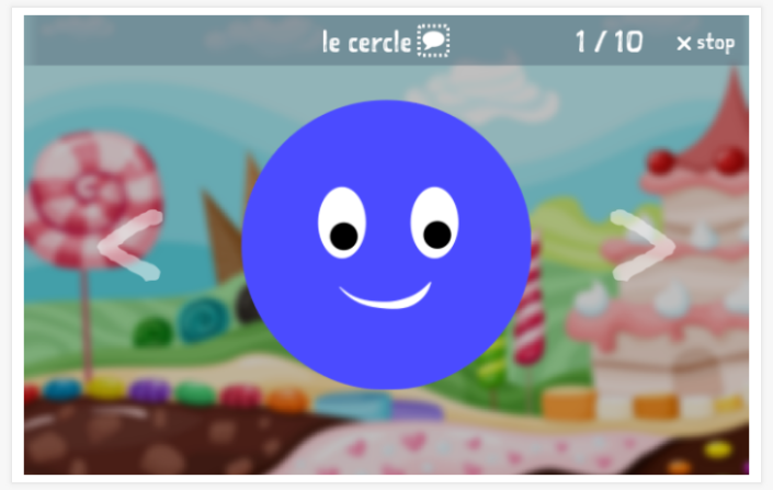 Voorstelling van het thema Vormen van de app Frans voor kinderen