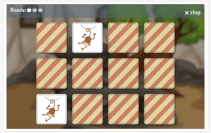 Memoryspel van het thema Dierentuin van de app Nederlands voor kinderen