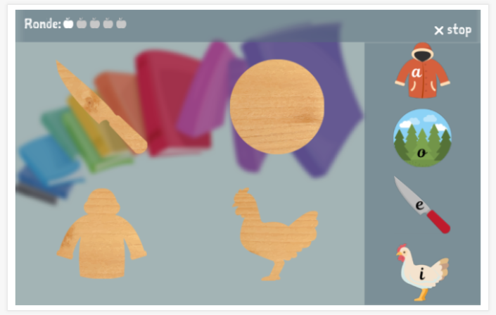 Puzzelspel van het thema Klanken van de app Nederlands voor kinderen
