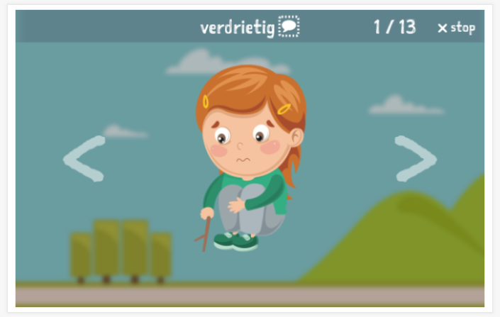 Voorstelling van het thema Emoties van de app Nederlands voor kinderen