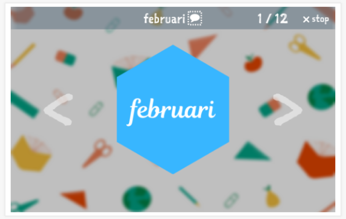 Voorstelling van het thema Maanden van het jaar van de app Nederlands voor kinderen