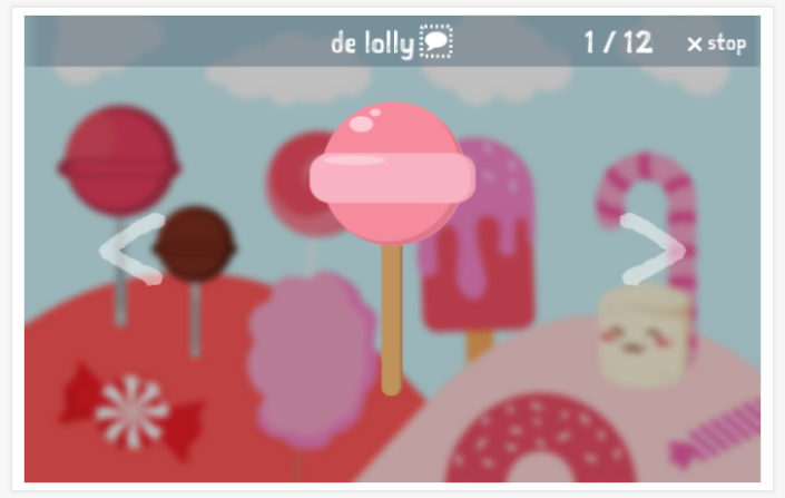Voorstelling van het thema Snoep van de app Nederlands voor kinderen