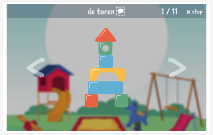 Voorstelling van het thema Speelgoed van de app Nederlands voor kinderen