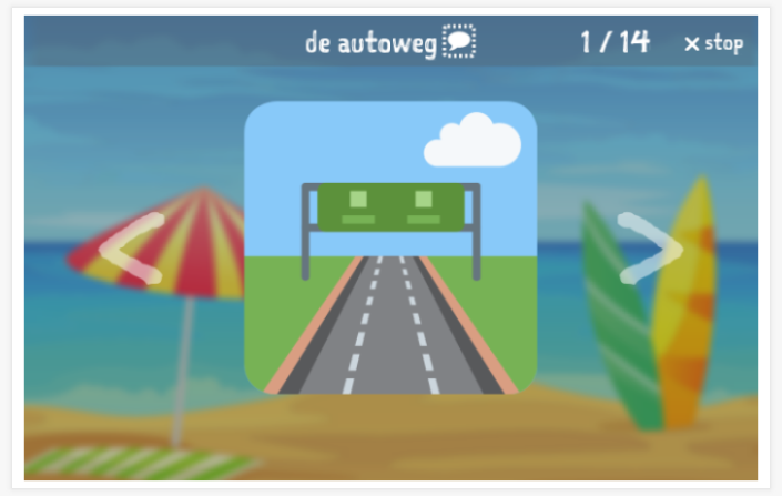 Voorstelling van het thema Vakantie van de app Nederlands voor kinderen