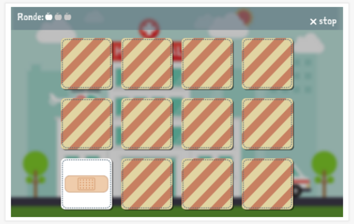 Memoryspel van het thema Ziek zijn van de app Pools voor kinderen