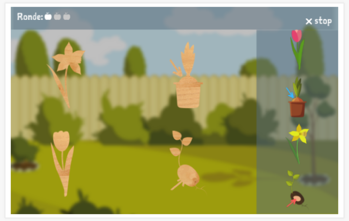 Puzzelspel van het thema Tuin van de app Pools voor kinderen