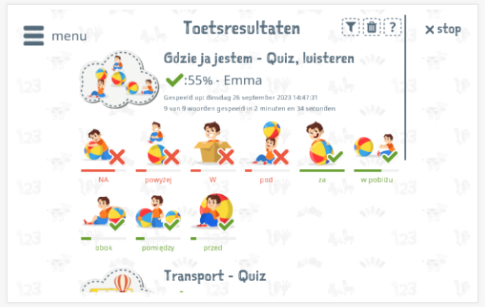 Toetsresultaten geven inzicht in de woordenschatkennis van het thema Waar sta ik 