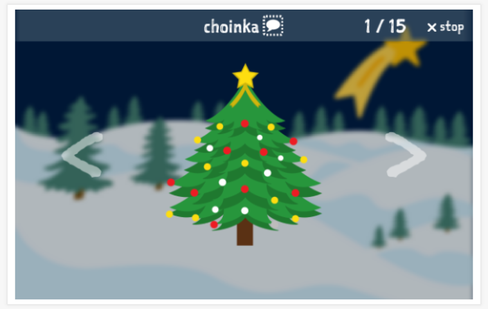 Voorstelling van het thema Kerst van de app Pools voor kinderen