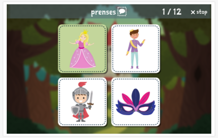 Taaltoets (lezen en luisteren) van het thema Sprookjes van de app Turks voor kinderen