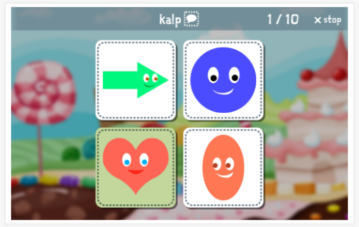Taaltoets (lezen en luisteren) van het thema Vormen van de app Turks voor kinderen