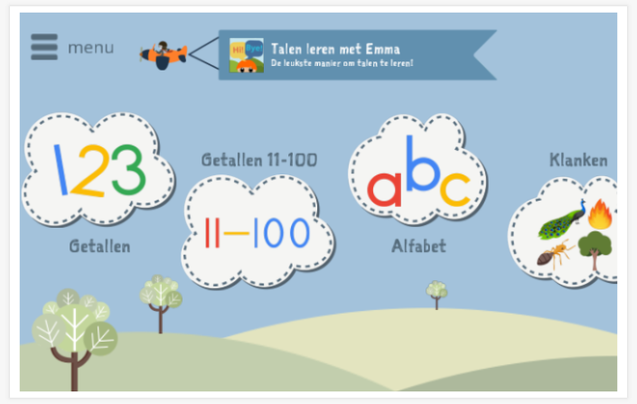 Startscherm Talen Leren met Emma