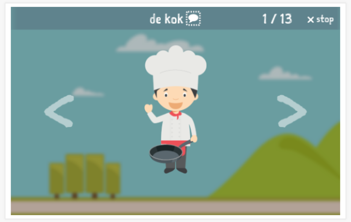Voorstelling van het thema Beroepen van de app Nederlands voor kinderen