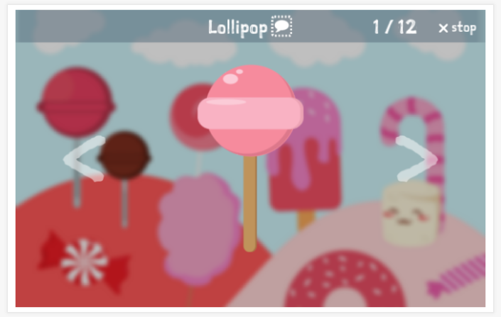 Voorstelling van het thema Snoep van de app Pools voor kinderen