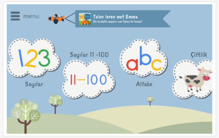Startscherm Talen leren met Emma